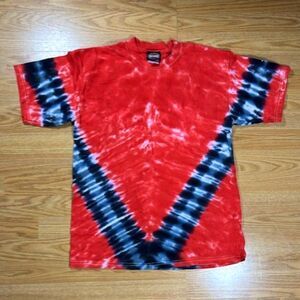 Harley Davidson tee - Big Twin Aruba - Tie dye black/red - embossed logo - sz L